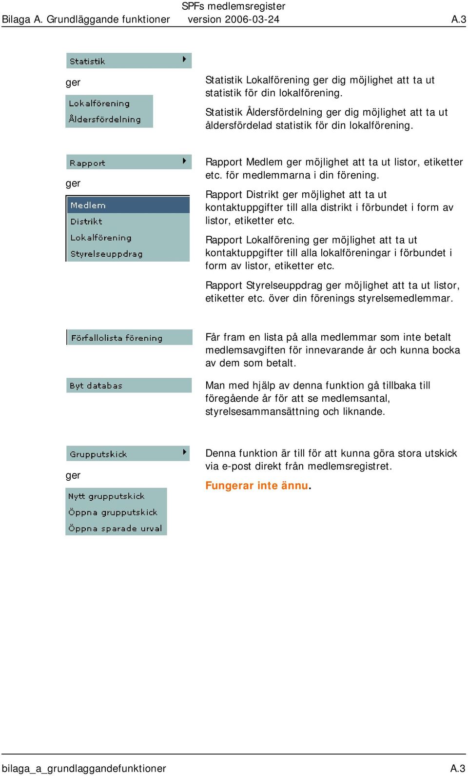 Rapport Distrikt möjlighet att ta ut kontaktuppgifter till alla distrikt i förbundet i form av listor, etiketter etc.