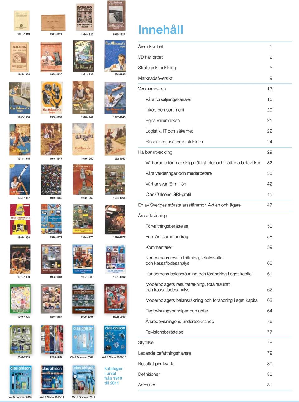 1946-1947 1949-1950 1952-1953 Vårt arbete för mänskliga rättigheter och bättre arbetsvillkor 32 Våra värderingar och medarbetare 38 Vårt ansvar för miljön 42 1956-1957 1959-1960 1962-1963 1964-1965