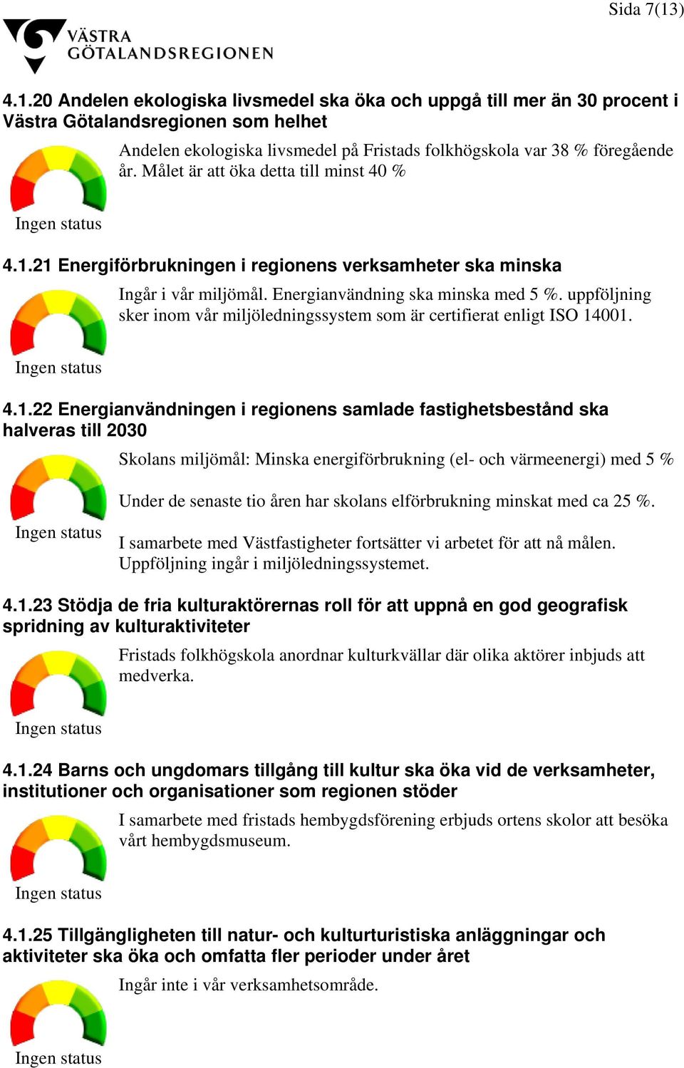 uppföljning sker inom vår miljöledningssystem som är certifierat enligt ISO 14