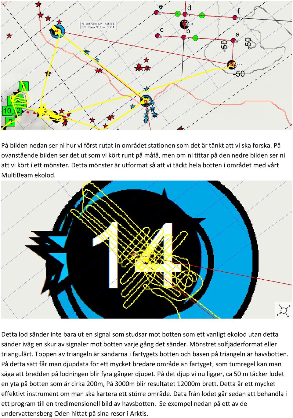 Detta mönster är utformat så att vi täckt hela botten i området med vårt MultiBeam ekolod.