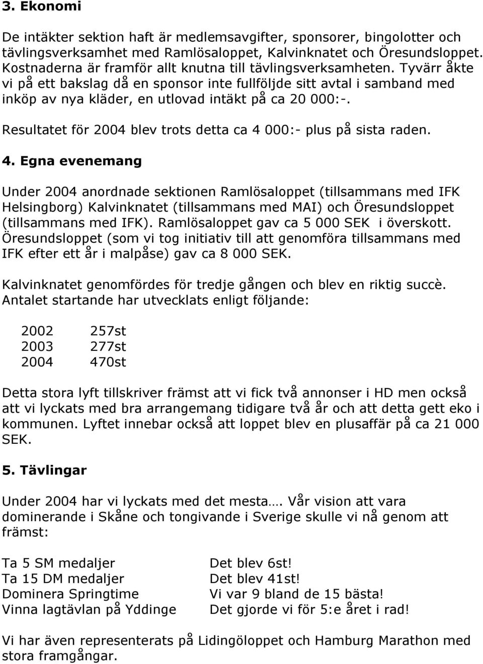 Tyvärr åkte vi på ett bakslag då en sponsor inte fullföljde sitt avtal i samband med inköp av nya kläder, en utlovad intäkt på ca 20 000:-.