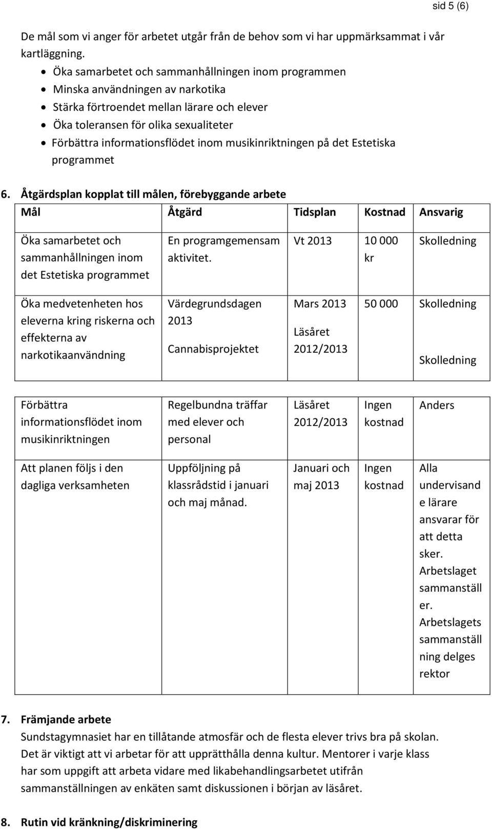 inom musikinriktningen på det Estetiska programmet 6.