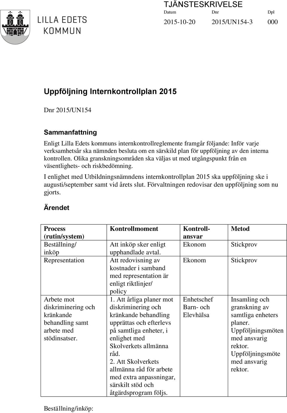 Olika granskningsområden ska väljas ut med utgångspunkt från en väsentlighets- och riskbedömning.