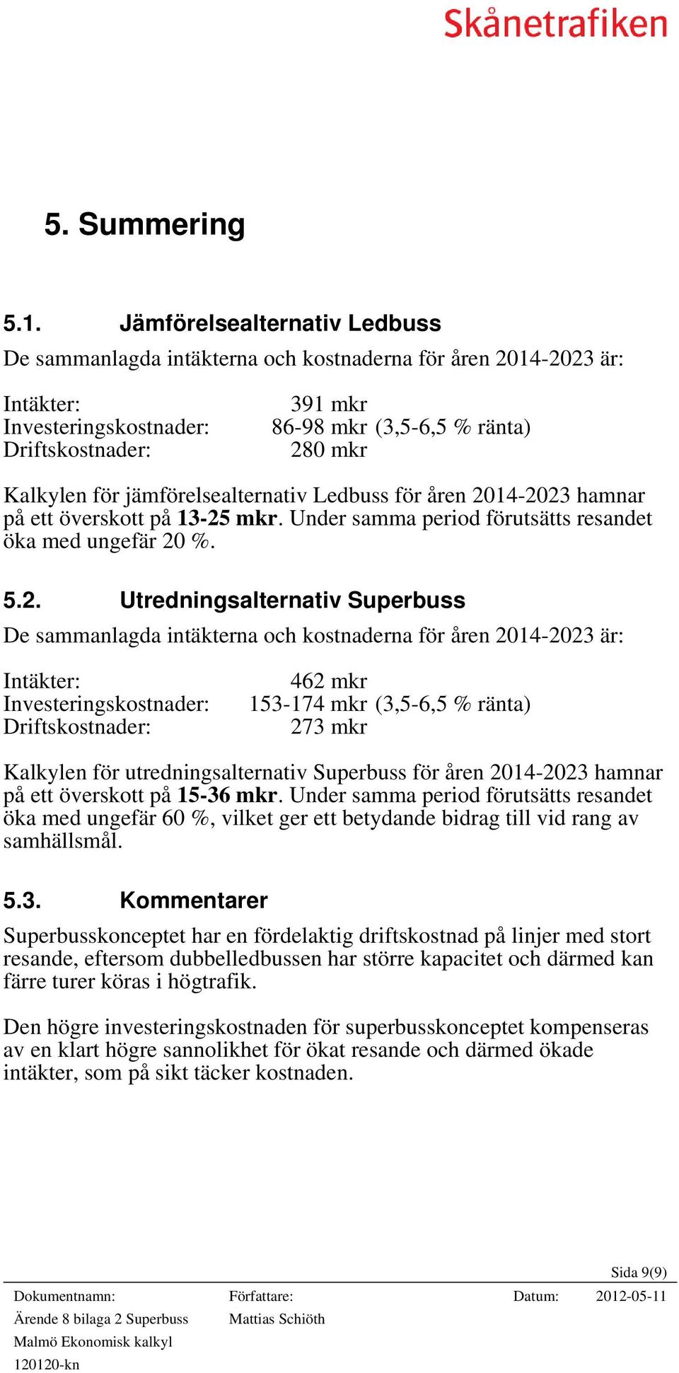 för jämförelsealternativ Ledbuss för åren 20