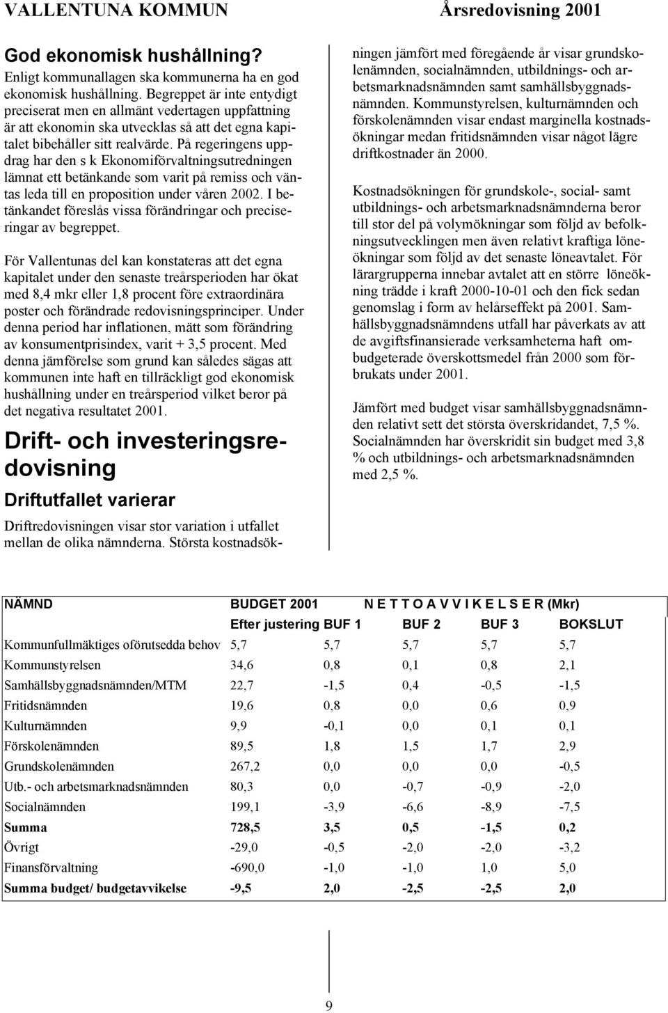 På regeringens uppdrag har den s k Ekonomiförvaltningsutredningen lämnat ett betänkande som varit på remiss och väntas leda till en proposition under våren 2002.