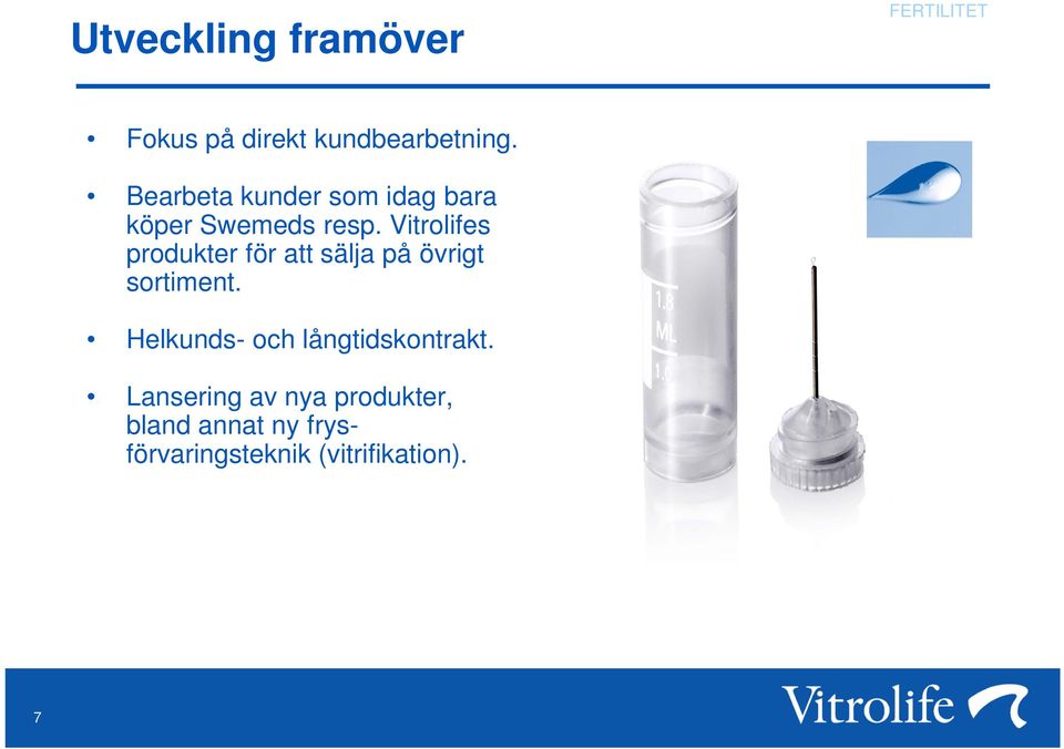 Vitrolifes produkter för att sälja på övrigt sortiment.