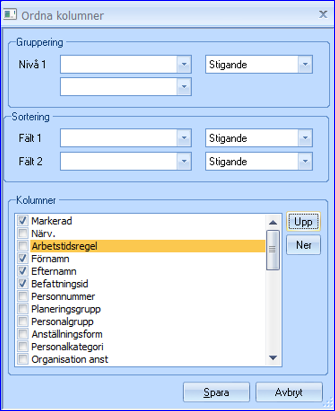 Rapportera ändringar i planeringen Alla förändringar för den anställde görs direkt på aktuell dag i planeringen.