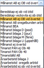 Arbetstidsregel Måste anges. Denna uppgift används för att veta vilket regelverk som gäller för den anställde.