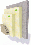 YB:21 Lättbetongvägg med oventilerad putsfasad [REI60] [56-58 db] 1-skiktsisolerad yttervägg med fuktsäker uppbyggnad både utåt och inåt. Användning: Bärande yttervägg i bostäder och lokaler.