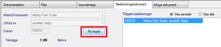 7 (11) Kortkommandon Ctrl+N Ctrl+C Ctrl+V Ctrl+S Alt+K Ny (ny textdel) Kopiera Klistra in Spara Koppla Bläddra mellan journalerna Sök Journal (för närmare information om Sök, se Lathund för Vodok del