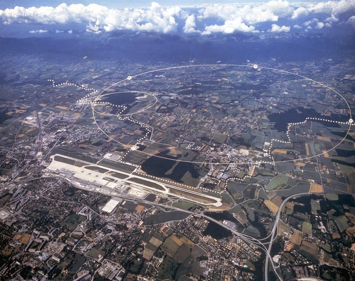 LHC en stor synchrotron 27 km lång, nästan 10000 magneter accelererar protoner från 450 GeV till 7