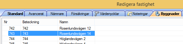 Fastigheter och Byggnader Nu är det möjligt att koppla ett objekt som öppnas i framtiden till en byggnad.