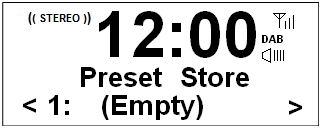 Allmän användning Lagra/spara stationer OBS: Detta är samma för DAB / DAB + och FM-radiostationer. Radion kan lagra upp till 12 av dina favorit DAB / DAB + och FM-stationer som förinställda stationer.