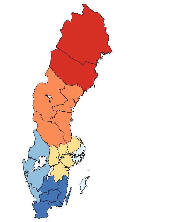 En ändamålsenlig regional samhällsorganisation SOU 2016:48 Trafikverket är indelat i sex regioner: Region Nord består av Norrbottens och Västerbottens län.
