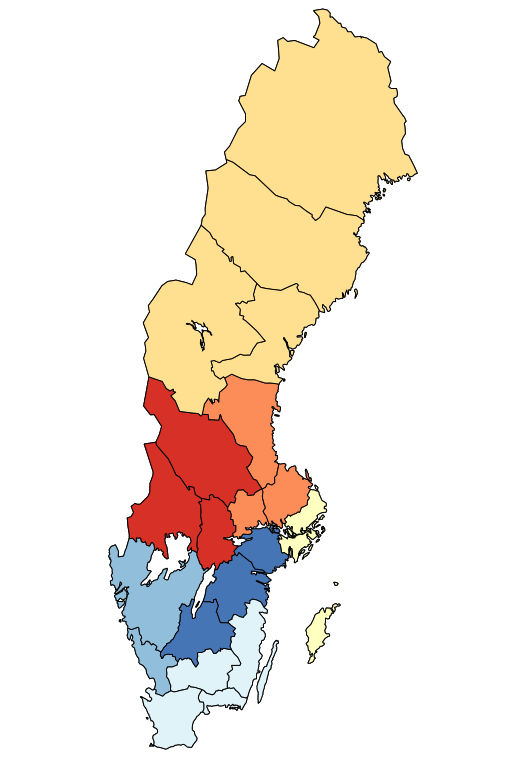 SOU 2016:48 En ändamålsenlig regional samhällsorganisation Polismyndigheten är indelad i sju regioner: Region Nord består av Norrbottens, Västerbottens, Jämtlands och Västernorrlands län.