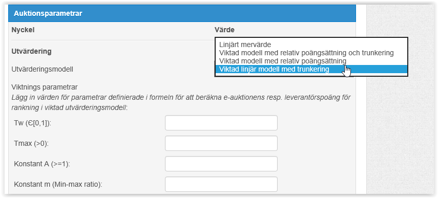 Sekretessen markeras tydligt för myndigheten, två exempel nedan. Leverantören ser inte den sekretss som är angedd. 1.