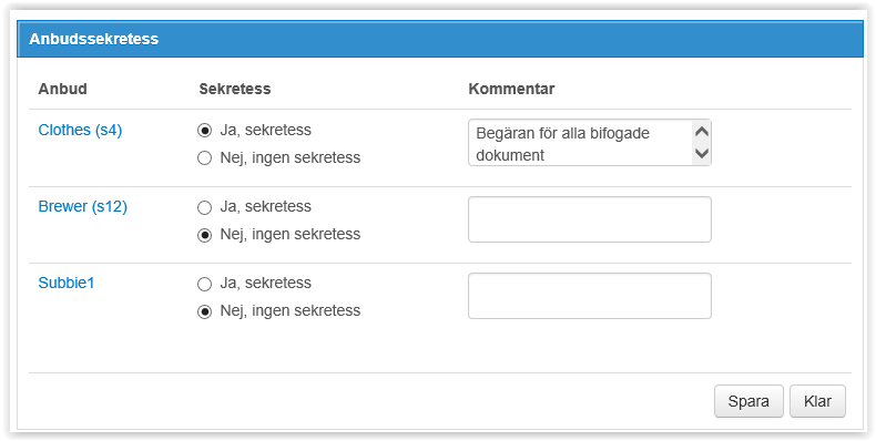 1.1.3 Konfigurera upphandlingen för digital signiering När upphandlande myndighet konfigurerar upphandlingen för att kräva digital signering av leverantörer, finns nu endast ett alternativ