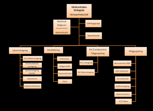 Organisation/Kompetens De verksamhetsområden, som är utmärkande för Vårdcentralen Strängnäs är läkarmottagning inklusive distriktssköterskemottagning.