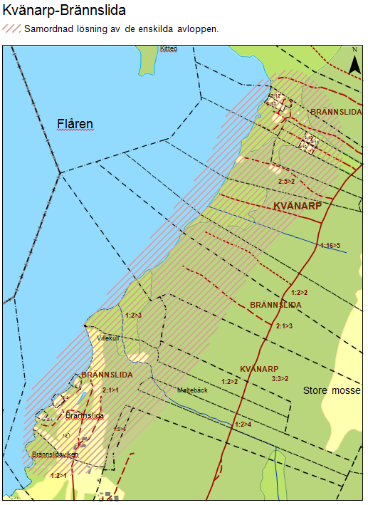 Littera S13-04 Sammanhållen bebyggelse med Upprättat den 2013-09-12 behov av samordnad VA-lösning Upprättat av Revidering Flårens östra strand Område: Kvänarp och Brännslida och bebyggelsen vid