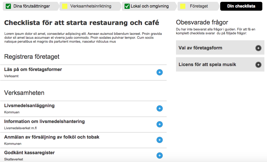 Integration och teknisk samverkan Guide och kommunala e-tjänster Verksamt.se/SKL Övergripande bild ansvar Innehållsförvaltning Verksamt.