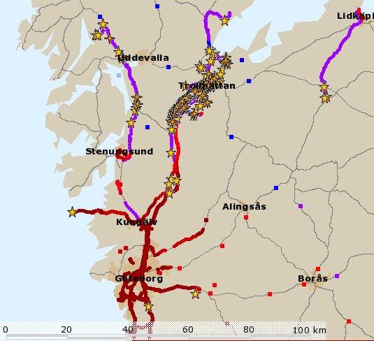 Information från fordon och VViS samlas till en gemensam databas och utvecklade modeller beräknar väder och halkrisk. Figur 5. Schematisk bild av SRIS-systemets uppbyggnad.