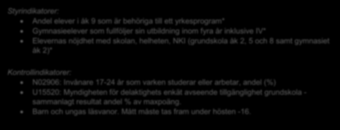 FN:s globala mål 4: God utbildning för alla Se till att alla får en bra utbildning och främja livslångt lärande för alla Senast 2030 säkerställa att alla flickor och pojkar fullbordar avgiftsfri och