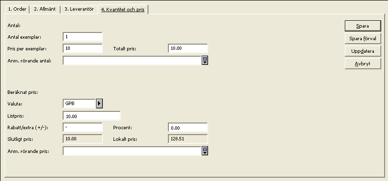 Prenumeration från-till (för tidskrifter och stående order) Mata in de datum mellan vilka biblioteket kommer att erhålla tidskriften. Max. dag. till mott.