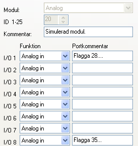 Specialflaggor 30-32: Förarval Förarval styrs från modulens internflaggor 30,31,32.