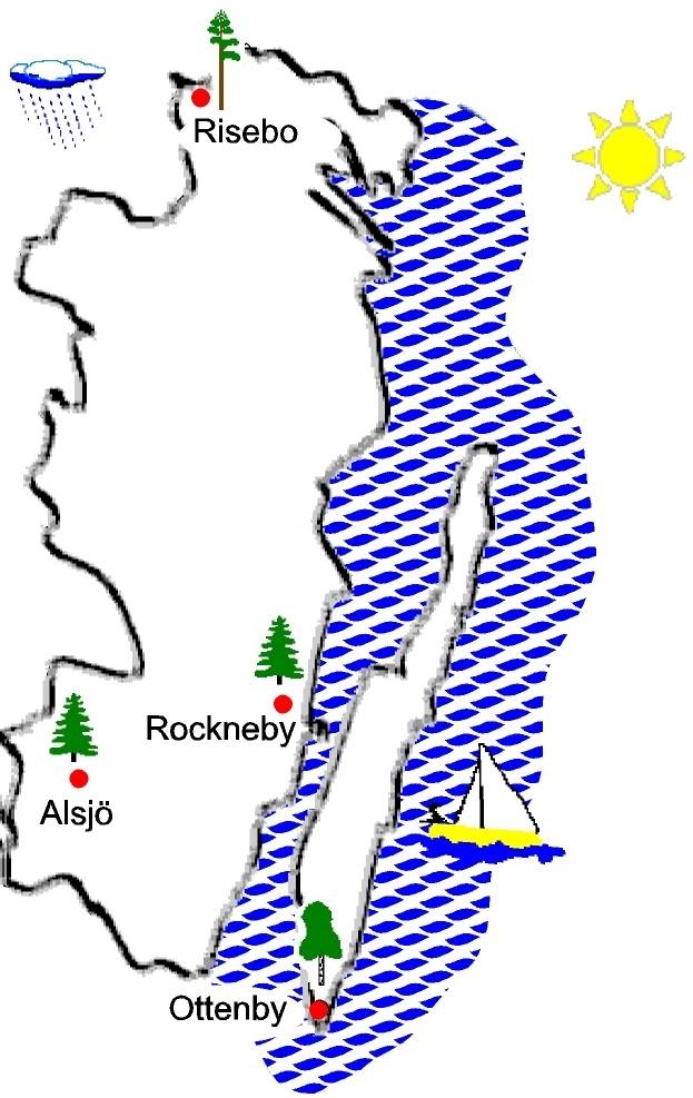 sid 3 Genomförda undersökningar 2013 Västervik Borgholm Torsås Inledning Inom Krondroppsnätet mäts deposition (nedfall) av bland annat svavel och kväve i nederbörden och krondropp.