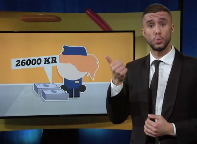 a) IN x b) NY@b x c) IN y d) PEK nya poliser e) PEK y Figur 25. Pekning som felaktigt uppfattas riktas mot nya poliser (bild d). Annan information hjälper till att skapa förståelse.