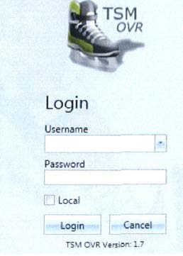 Verktyget TSM_OVR light Logga in med ditt användar-id och lösenord.