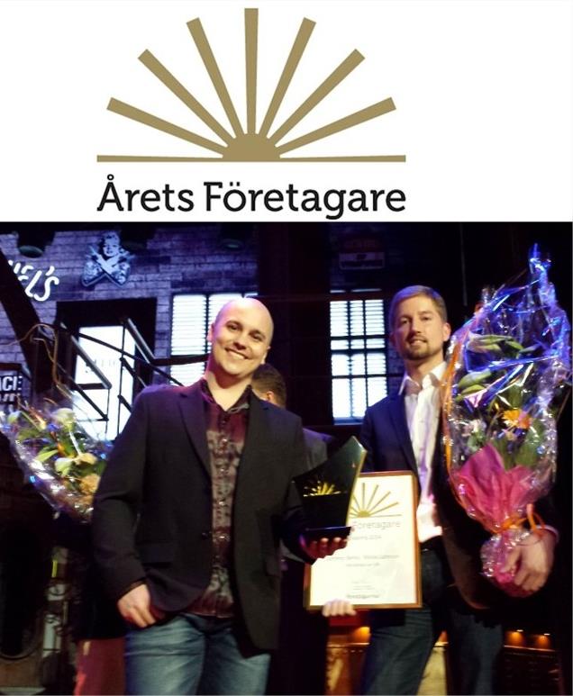 Mindmancers grundare Johnny Berlic och Niklas Larsson tar emot priset Årets Företagare i Göteborg 2014 med motiveringen Årets Företagare Göteborg 2014 har genom sin målmedvetenhet, sitt