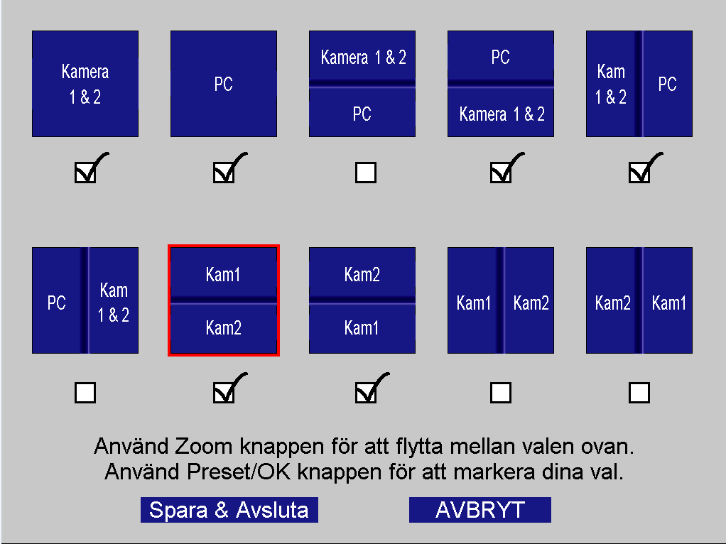Splitt funktion Splitt funktionen används för att dela bilden så man kan se både dator och bildskärm eller bara dator, bildskärm. Tryck på MODE 3 sekunder.