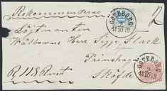 1165 1165K 11e 2 30 öre brun, 1865 års perforering på vackert brev sänt från STOCKHOLM NORR 29.7.1869 till Nederländerna. Transit PKXP Nr 2 31.7.1869 och ankomststämplat AMSTERDAM 1.AUG.69. * 1.