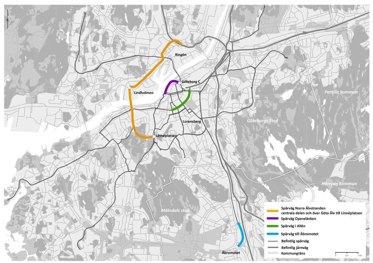 3.3 Objektet planläggs i enlighet med Punkt 4.2 i Ramavtalet. 3.4 Investeringskostnaden bedöms av Göteborgs stad till 550 miljoner kronor. 3.5 Nybyggnation av Spårväg Allélänken ska bidra till bostäder enligt åtagande i punkt 4 nedan.