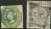 ex 2423 ex 2424 2419 115-17A 1902 King Edward VII 2sh6p 10sh. SG 260, 263, 265 = 790. EUR 375 1.100:- 2420K 225 1941 King George VI, 2½ d ultramarine on censor cover to Faroes, canc.