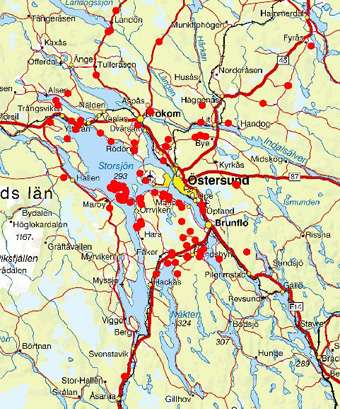 I fornminnesregistret finns många registrerade kalkugnslämningar i länet. I Ovikens socken fanns tidigare inga registrerade kalkugnar, men vid en ominventering som gjordes 2011 hittades flera stycken.