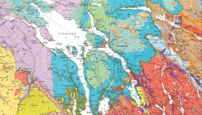 Den ordoviciska kalkstenen har i Jämtland två utbildningar, en östlig och en västlig. Den östliga ligger runt Storsjön och som sträcker sig norrut upp mot Strömsund och söderut ned till Härjedalen.