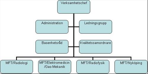 Linjeorganisation Basen i den interna organisationen utgörs av fyra enheter: MFT/Radiologi som svarar för teknisk service inom MR- och röntgenteknik vid KSK och MSE.