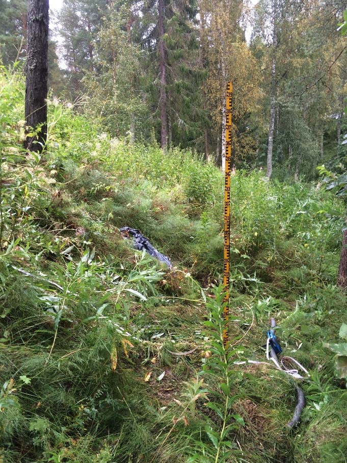 Utlåtande GEOTEKNIK Kund: Älvsby kommun Figur 5 Bild vid borrhål 2 i ungefär mitten av slänten.