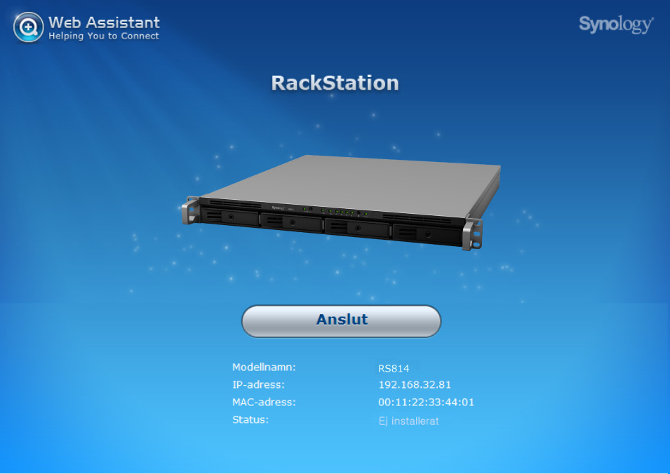 Kapitel Installera DSM på RackStation Kapitel 3: 3 Efter att installationen av hårdvara är färdig, vänligen installera DiskStation Manager (DSM) - ett webbläsarbaserat operativsystem, speciellt