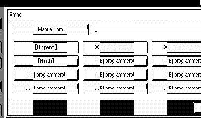 Skicka Internetfaxdokument C När du ställer in ett e-postalternativ, tryck på [Altern. sändläge]. B Välj ämne i listan som visas. Om du inte ställer in e-postalternativ, gå till steg G.