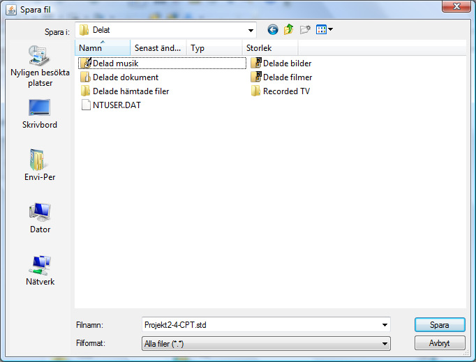 When you have specified file type to create you can also specify where to place the file in a typical save file window as per below (my desktop is in Swedish as you can see but the principle is