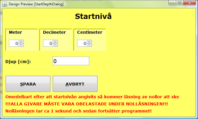 Innan du trycker på START måste du koppla in sonden på borrstången och ställa den i position för att påbörja sonderingen. Om du förborrat trycker du ner sonden till den nivå där du vill börja mäta.