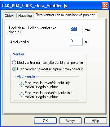 Ange i efterföljande dialog box.