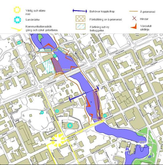 Dnr SHB 13/136 26/43 Analys Stadsbron-Repslagarbron Grafisk produktion: Zainab Malik Det finns ingen planerad övergång för åpromenaden över Stadsbron. På den östra sidan bryts åpromenaden helt.