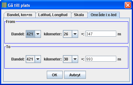 4.3.3 Område i x-led Ange