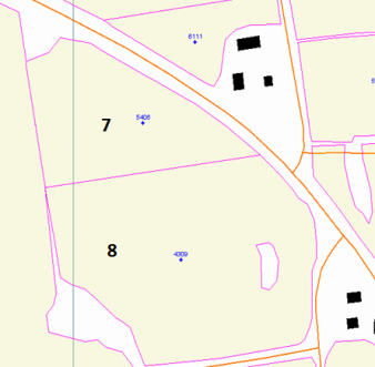 Observera att kartorna har olika skalor. Figur 28. Block 5 och 6 är båda 12 ha. Körtiden är 2,4 timmar/ha.