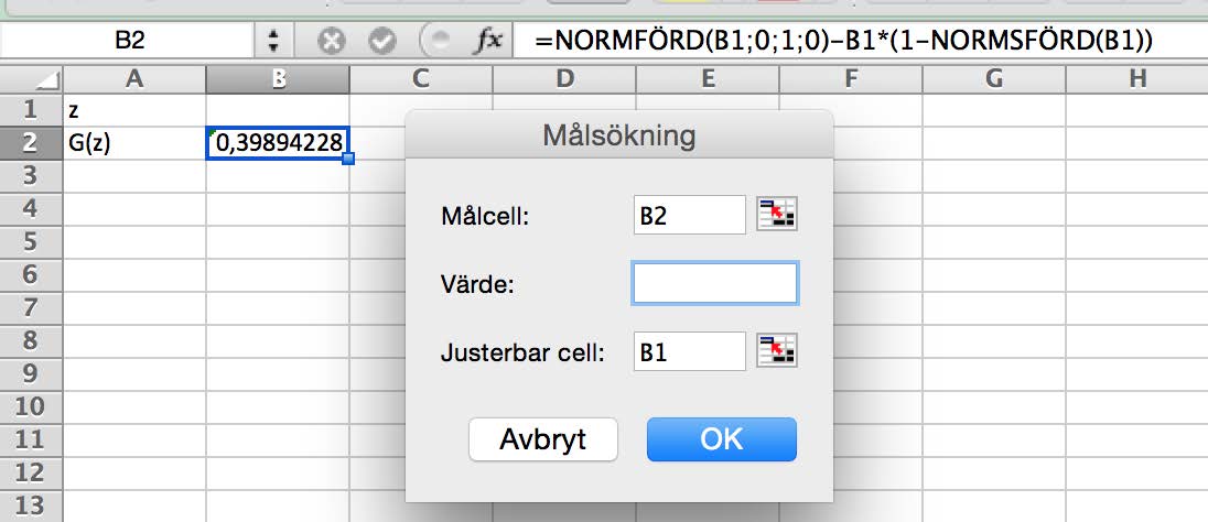 Bilaga 2. Sid. 5(5) I Matlab kan följande programkod användas: Gz=(1-Serv2)*Q/SigmaDDUT; syms Z; G=@(Z)normpdf(Z)-Z*(1-normcdf(Z)); z=double(vpasolve(g(z)==gz,z)); %Beräknar värdet på servicef.