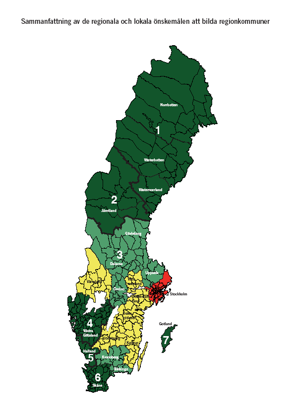 Sammanfattning av de regionala önskemålen att få bilda regionkommuner Sammanfattning iw